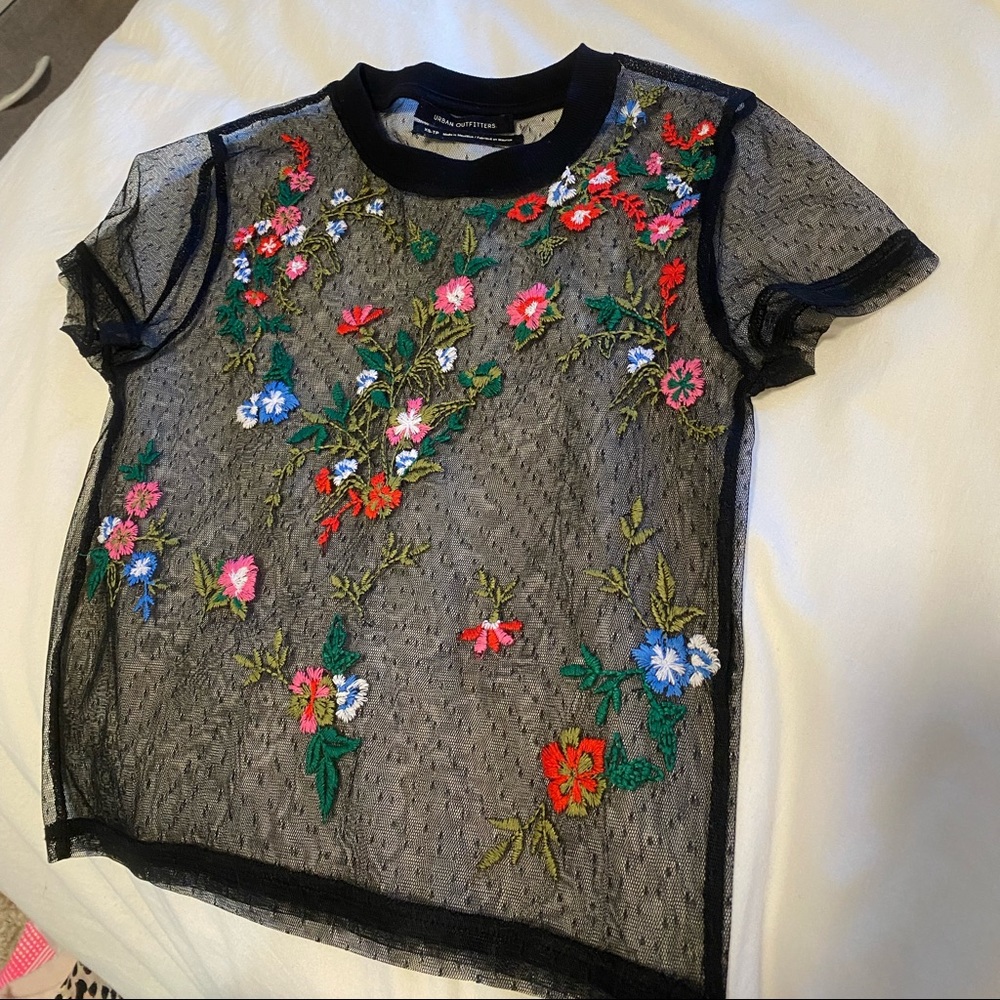 Black see-through blouse